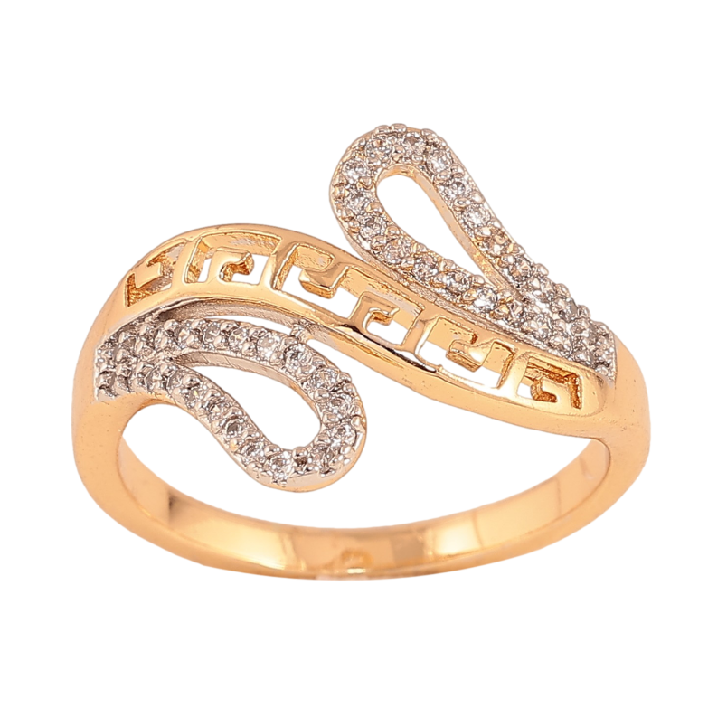 Кольцо Xuping цвет Позолота 18K+Родий "Узор с кристаллами" фото №1