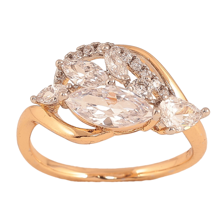 Каблучка Xuping колір Позолота 18K+Родій "Візерунок з кристалів" фото №21