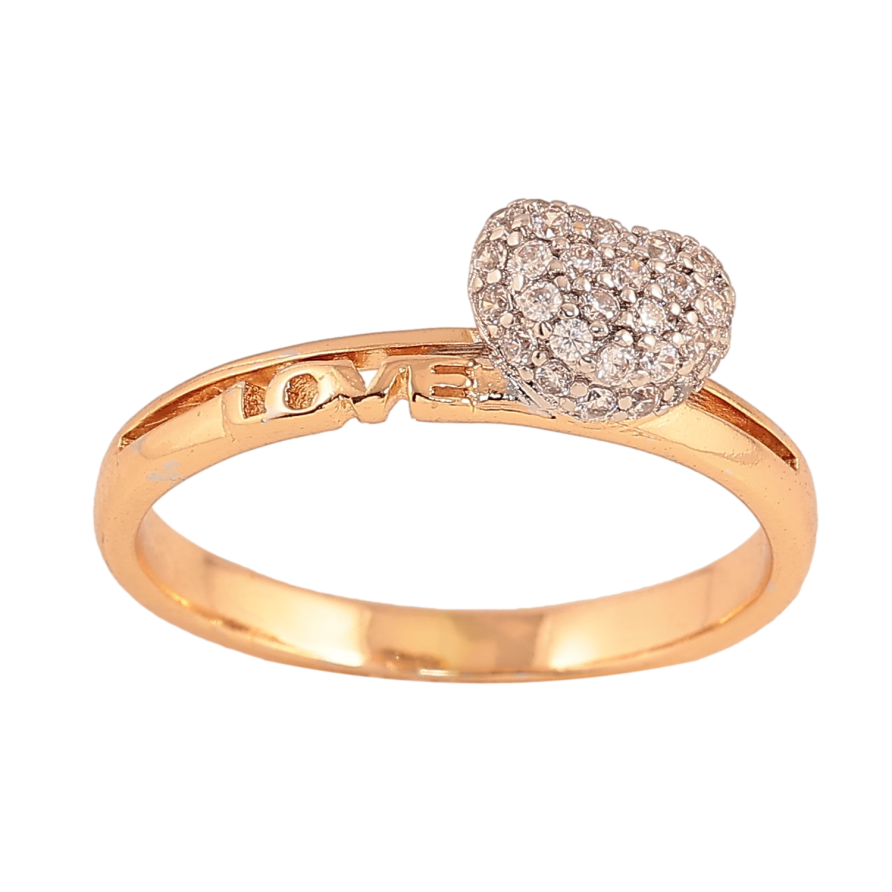 Кольцо Xuping цвет Позолота 18K+Родий "Сердце с кристаллами" фото №1