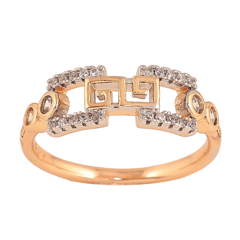 Кольцо Xuping цвет Позолота 18K+Родий "Узор с кристаллами" фото №1