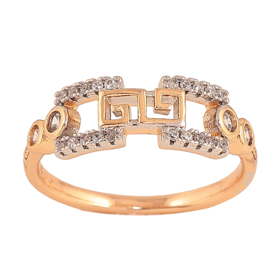 Кольцо Xuping цвет Позолота 18K+Родий "Узор с кристаллами" фото №1