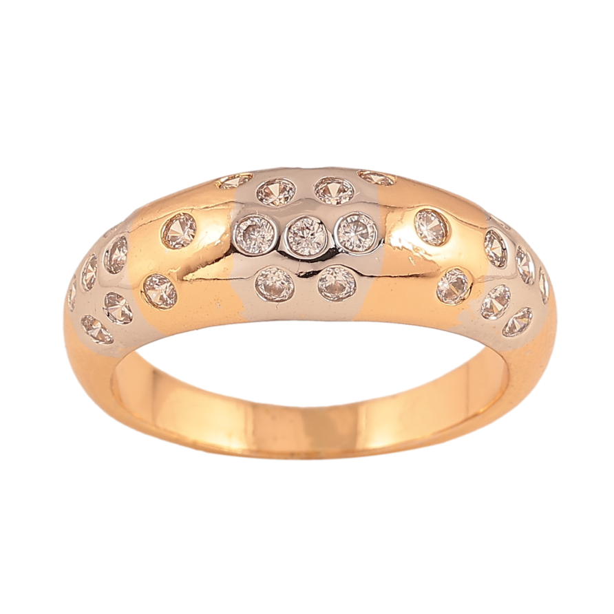 Кольцо Xuping цвет Позолота 18K+Родий "Узор с кристаллами" фото №1