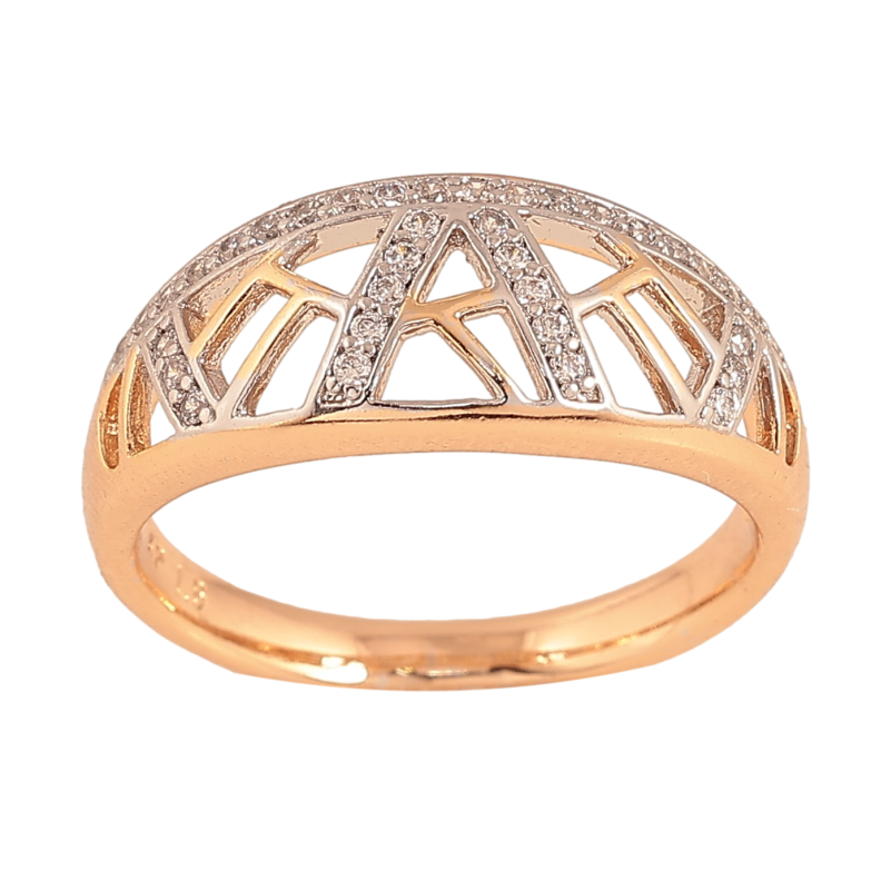 Каблучка Xuping колір Позолота 18К+Родій "Візерунок з кристалами" фото №1