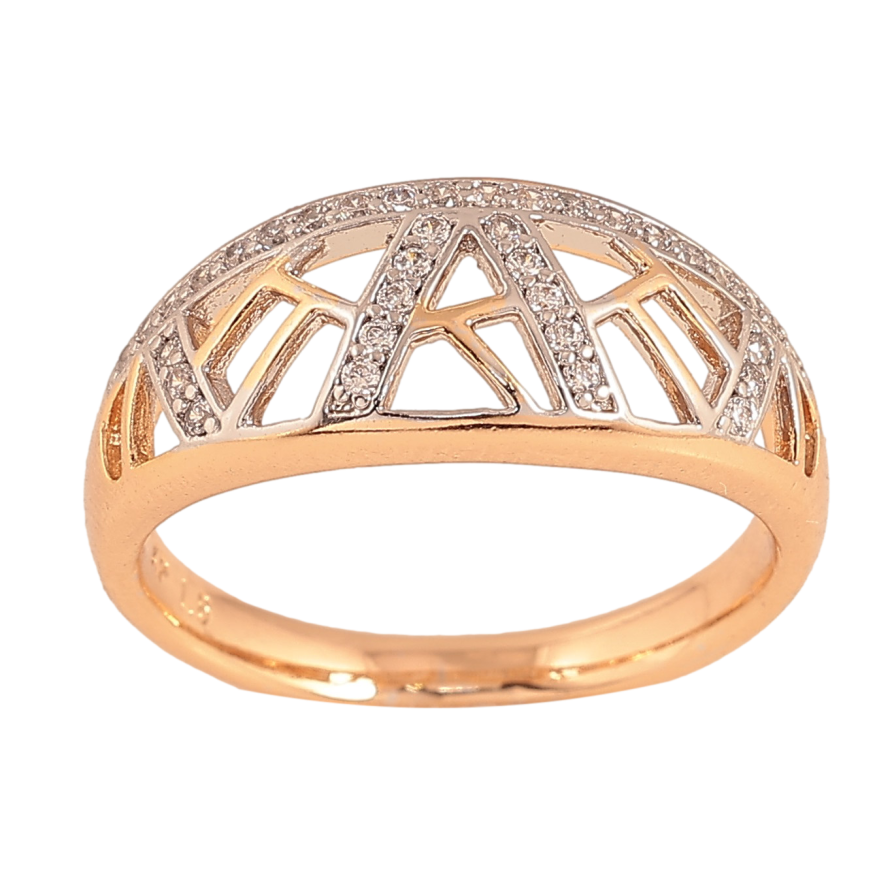 Кольцо Xuping цвет Позолота 18К+Родий "Узор с кристаллами" фото №1