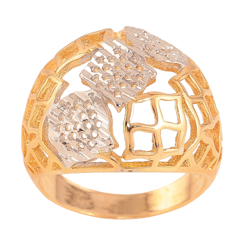 Кольцо Xuping цвет Позолота 18К+Родий "Резной купол с узором" фото №1