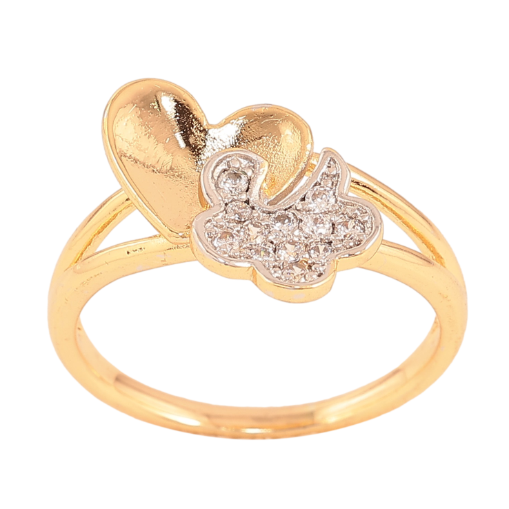 Каблучка Xuping колір Позолота 18К+Родій "Сердечко з квіточкою" фото №9 Каблучка Xuping колір Позолота 18К+Родій "Сердечко з квіточкою" фото №9