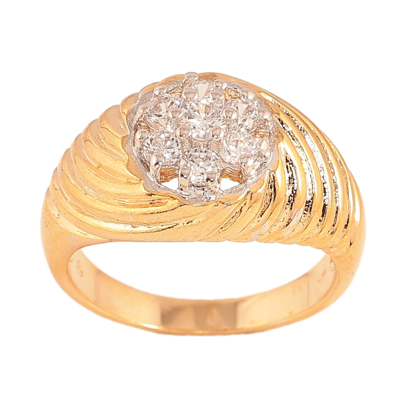 Кольцо Xuping цвет Позолота 18К+Родий "Узор с кристаллами" фото №1