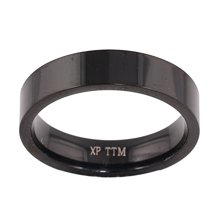 Каблучка Xuping TTM Stainless Steel колір black класика шир. 5мм фото №5