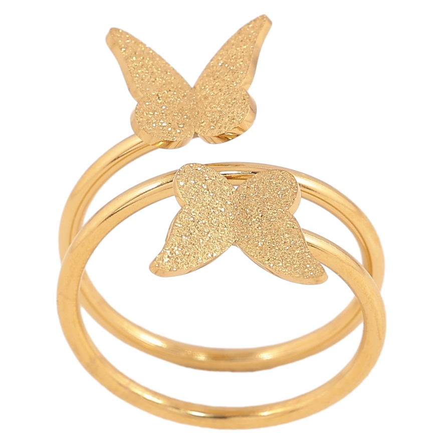 Кольцо Xuping TTM Stainless Steel цвет 14К "Бабочки" фото №1 Кольцо Xuping TTM Stainless Steel цвет 14К "Бабочки" фото №1