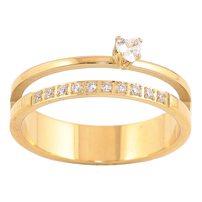 Кольцо Xuping TTM Stainless Steel цвет 14К "Дорожка кристаллов" фото №1 Кольцо Xuping TTM Stainless Steel цвет 14К "Дорожка кристаллов" фото №1