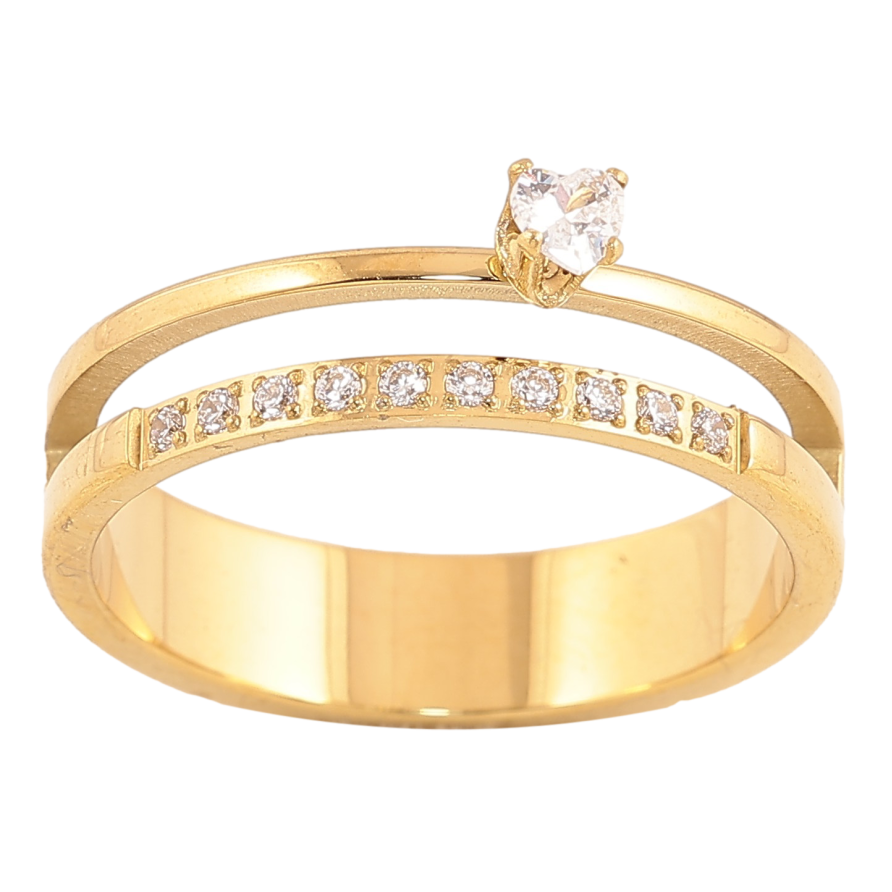 Кольцо Xuping TTM Stainless Steel цвет 14К "Дорожка кристаллов" фото №1 Кольцо Xuping TTM Stainless Steel цвет 14К "Дорожка кристаллов" фото №1