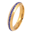 Кольцо Xuping TTM Stainless Steel цвет 14К "Дорожка синих кристаллов" шир. 4мм фото №2 Кольцо Xuping TTM Stainless Steel цвет 14К "Дорожка синих кристаллов" шир. 4мм фото №2