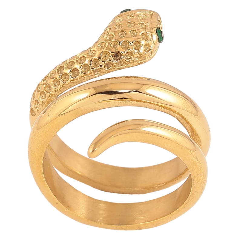 Каблучка Xuping TTM Stainless Steel колір 14К "Змія" фото №1