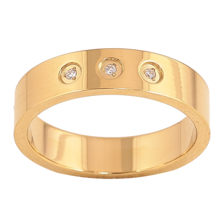 Кольцо Xuping TTM Stainless Steel цвет 14К "Узор с кристаллами" шир. 5мм фото №6 Кольцо Xuping TTM Stainless Steel цвет 14К "Узор с кристаллами" шир. 5мм фото №6