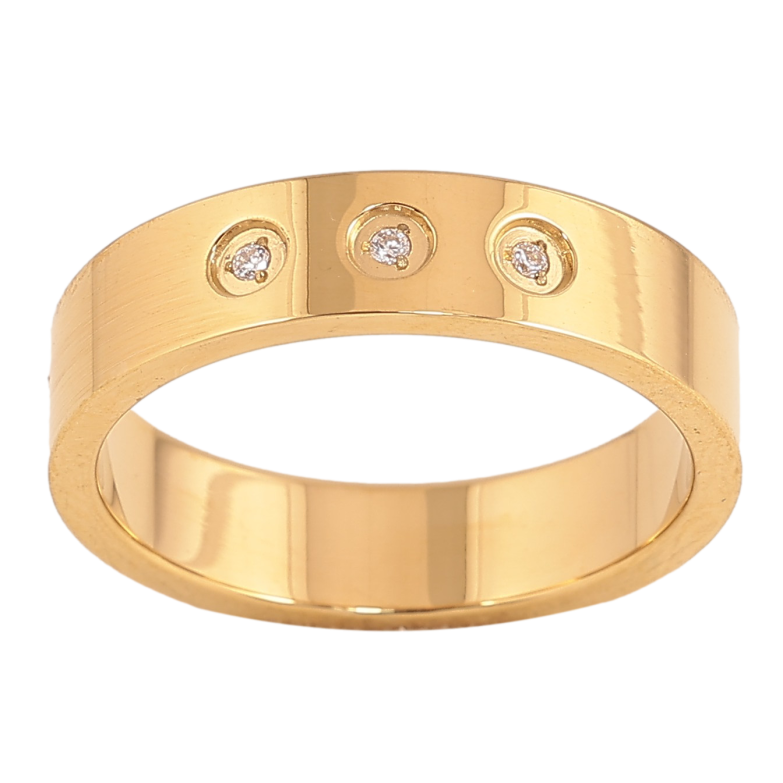 Каблучка Xuping TTM Stainless Steel колір 14К "Візерунок з кристалами" шир. 5мм фото №8