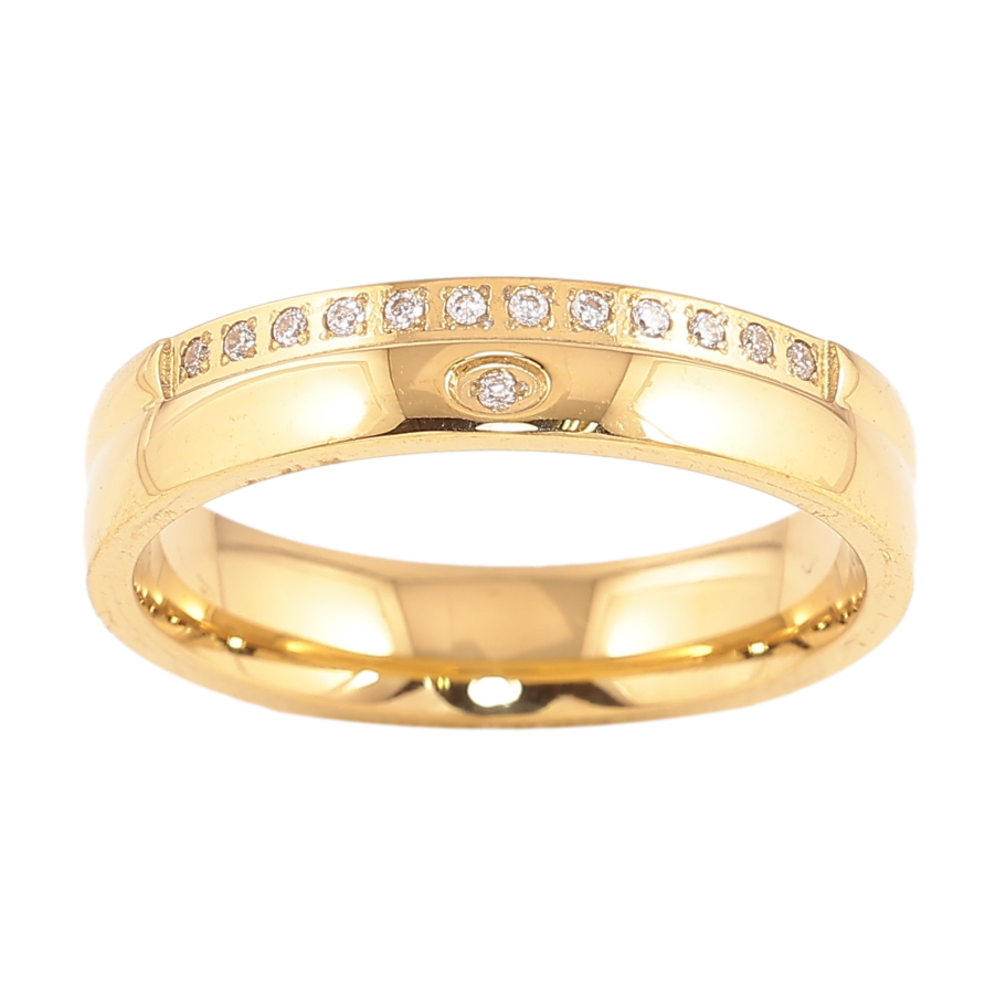 Каблучка Xuping TTM Stainless Steel колір 14К "Візерунок з кристалами" шир. 4.5мм фото №1 Каблучка Xuping TTM Stainless Steel колір 14К "Візерунок з кристалами" шир. 4.5мм фото №1