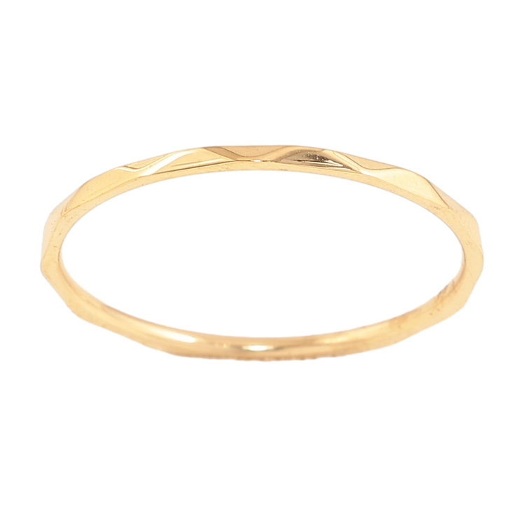 Кольцо Xuping TTM Stainless Steel цвет 14К "Тонкая шинка с узором" шир. 1мм фото №17