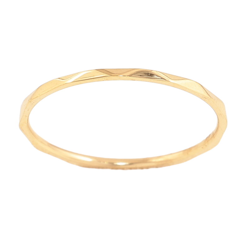 Кольцо Xuping TTM Stainless Steel цвет 14К "Тонкая шинка с узором" шир. 1мм фото №1