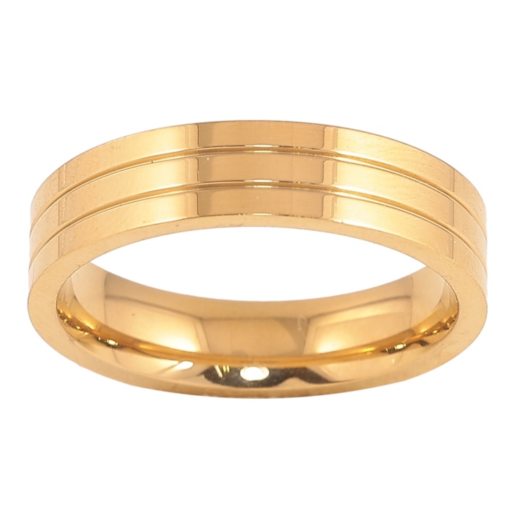 Кольцо Xuping TTM Stainless Steel цвет 14К "Декоративный узор" шир. 5мм фото №25