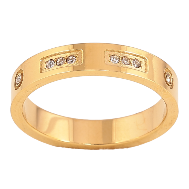 Кольцо Xuping TTM Stainless Steel цвет 14К "Узор с кристаллами" шир. 4мм фото №10 Кольцо Xuping TTM Stainless Steel цвет 14К "Узор с кристаллами" шир. 4мм фото №10