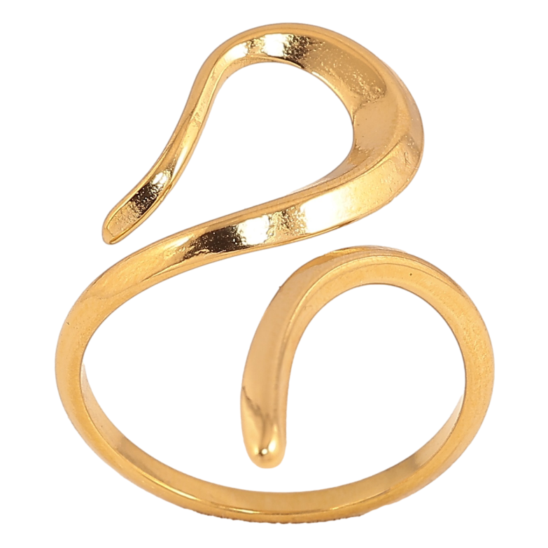 Каблучка Xuping TTM Stainless Steel колір 14К "Завиток" фото №1 Каблучка Xuping TTM Stainless Steel колір 14К "Завиток" фото №1