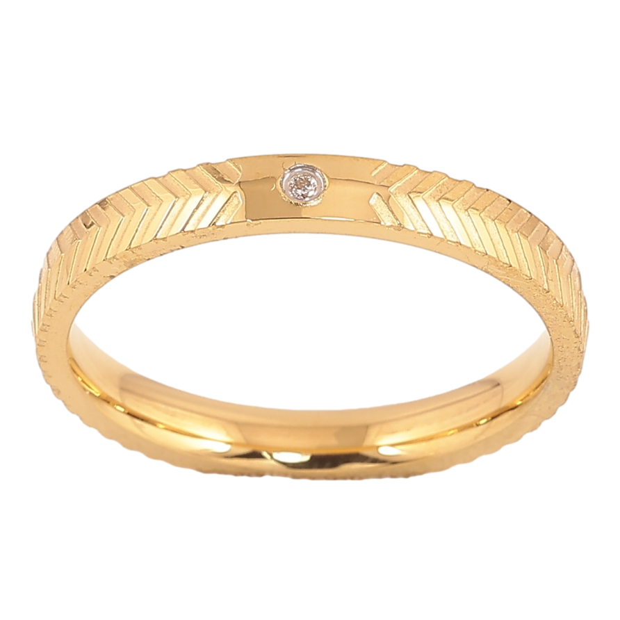 Кольцо Xuping TTM Stainless Steel цвет 14К "Узор с кристаллом" шир. 3мм фото №1
