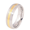 Кольцо Xuping TTM Stainless Steel цвет 14К+Родий "Узор с кристальной вставкой" шир. 6мм фото №2 Кольцо Xuping TTM Stainless Steel цвет 14К+Родий "Узор с кристальной вставкой" шир. 6мм фото №2