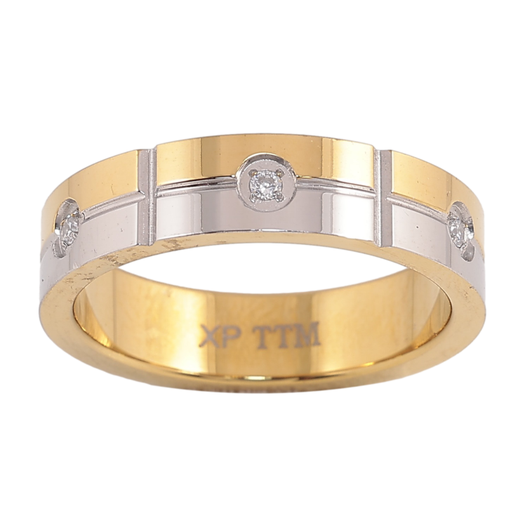 Каблучка Xuping TTM Stainless Steel колір 14К+Родій "Візерунок з кристалами" шир. 5мм фото №22 Каблучка Xuping TTM Stainless Steel колір 14К+Родій "Візерунок з кристалами" шир. 5мм фото №22