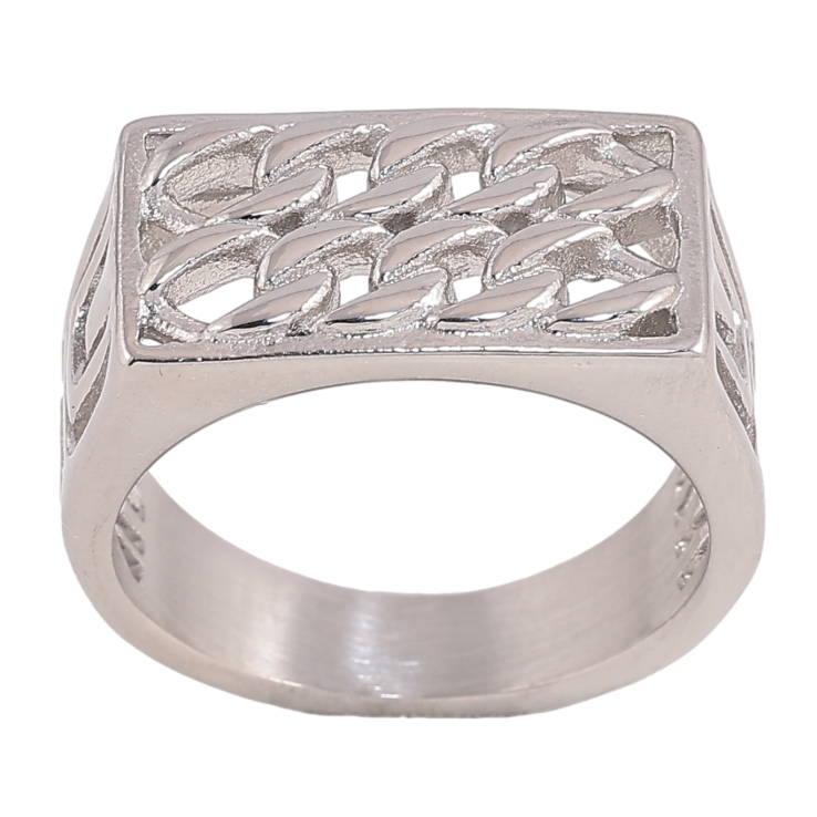 Кольцо Xuping TTM Stainless Steel цвет Родий "Декоративный узор цепочка" фото №22