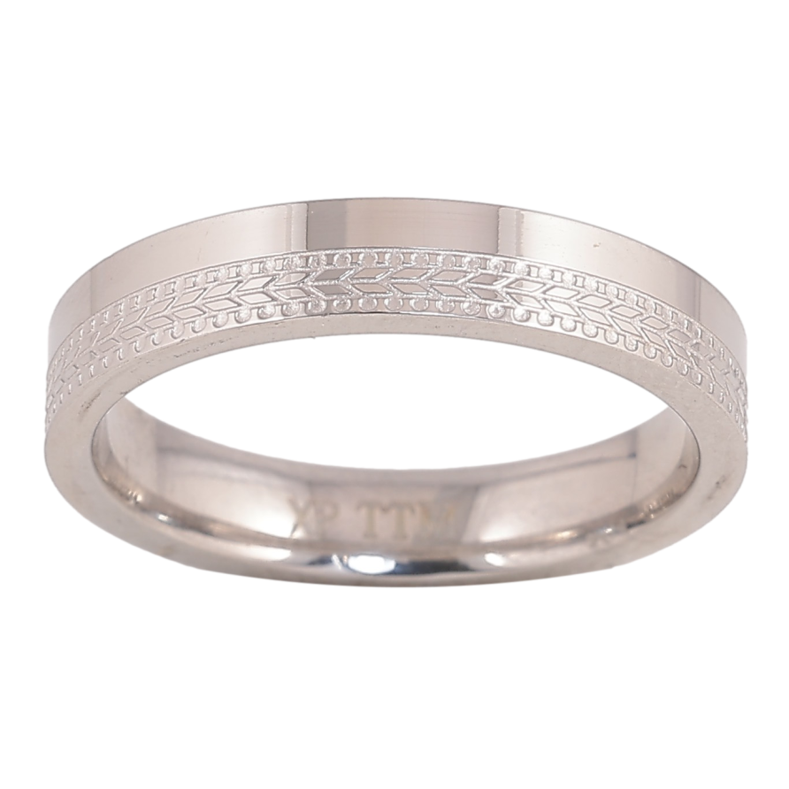 Кольцо Xuping TTM Stainless Steel цвет Родий "Декоративный узор" шир. 4мм фото №1 Кольцо Xuping TTM Stainless Steel цвет Родий "Декоративный узор" шир. 4мм фото №1