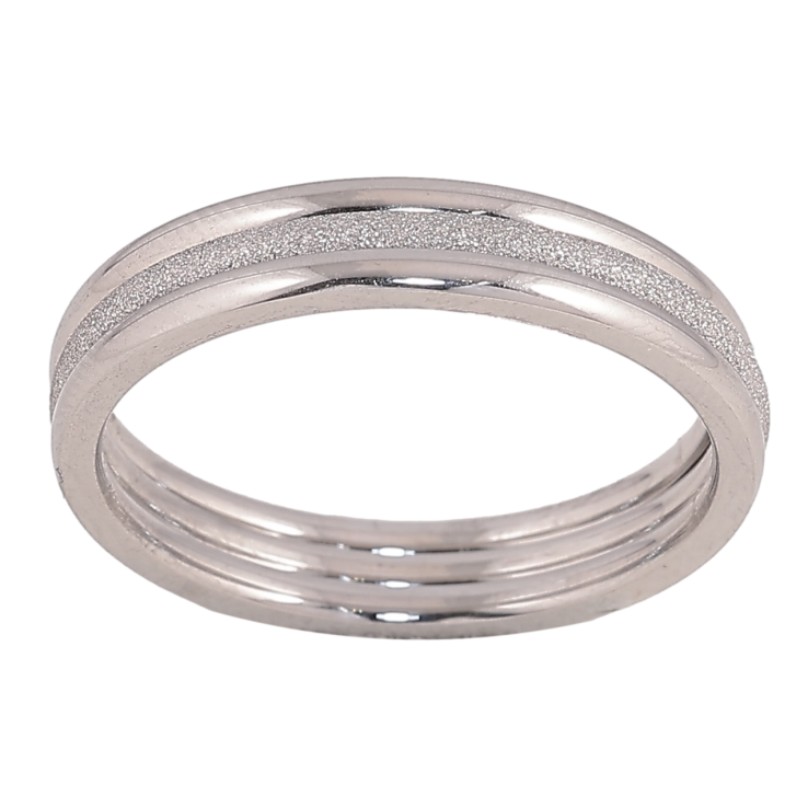 Кольцо Xuping TTM Stainless Steel цвет Родий "Тройное" шир.1.5мм фото №24