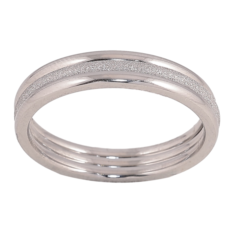 Кольцо Xuping TTM Stainless Steel цвет Родий "Тройное" шир.1.5мм фото №3