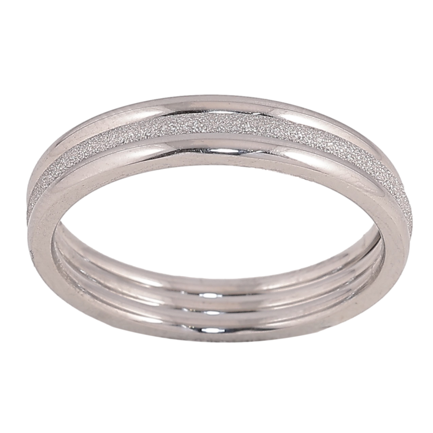 Кольцо Xuping TTM Stainless Steel цвет Родий "Тройное" шир.1.5мм фото №1
