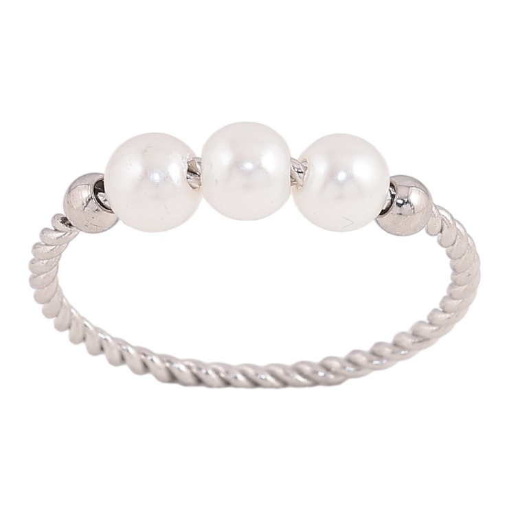 Кольцо Xuping TTM Stainless Steel цвет Родий "Жемчужные бусины" фото №25