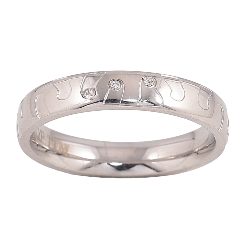 Кольцо Xuping TTM Stainless Steel цвет Родий "Декоративный узор" шир. 4мм фото №1 Кольцо Xuping TTM Stainless Steel цвет Родий "Декоративный узор" шир. 4мм фото №1