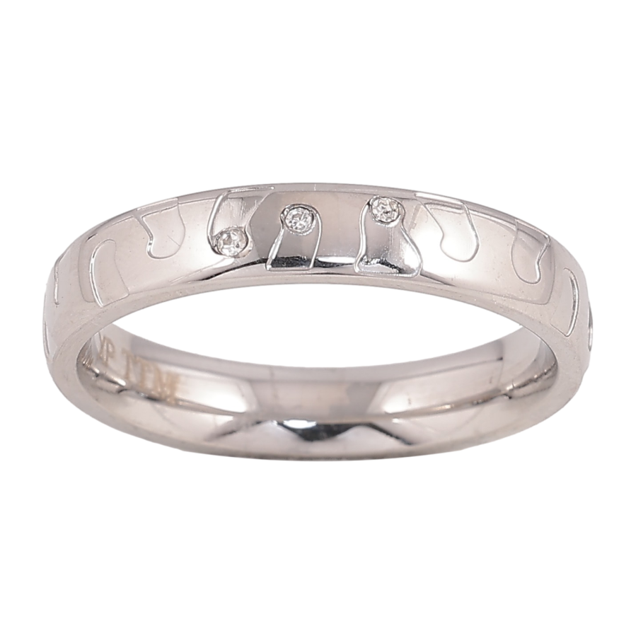 Кольцо Xuping TTM Stainless Steel цвет Родий "Декоративный узор" шир. 4мм фото №1 Кольцо Xuping TTM Stainless Steel цвет Родий "Декоративный узор" шир. 4мм фото №1