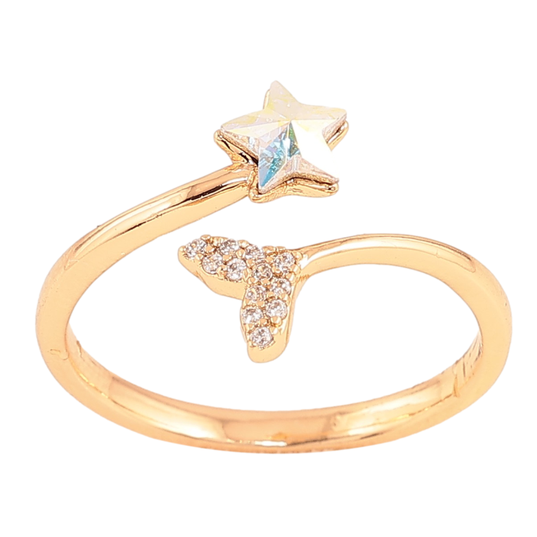 Каблучка Xuping колір Позолота 18K із кристалами Swarovski "Кристальна зірка АВ" фото №1