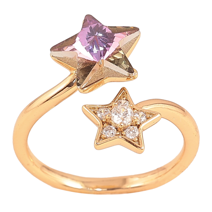 Кольцо Xuping цвет Позолота 18K с кр-ми Swarovski "Две звезды с кристаллом Paradise Shine" фото №10