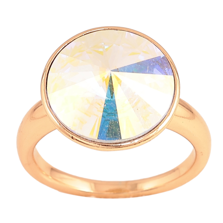 Каблучка Xuping колір Позолота 18K з кр-ми Swarovski "Кристал АВ" ø 15мм фото №1