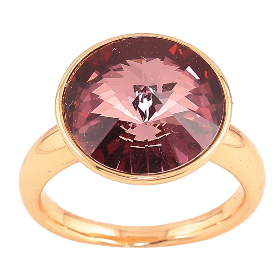 Кольцо Xuping цвет 18K с кр-ми Swarovski Кристалл Amethyst ø 15мм фото №1