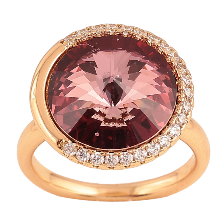 Каблучка Xuping колір Позолота 18K з кр-ми Swarovski "Кристал Amethyst" ø 17мм фото №20