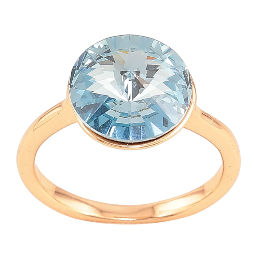 Кольцо Xuping цвет Позолота 18K с кр-ми Swarovski "Кристалл Aquamarine" ø 11мм фото №1