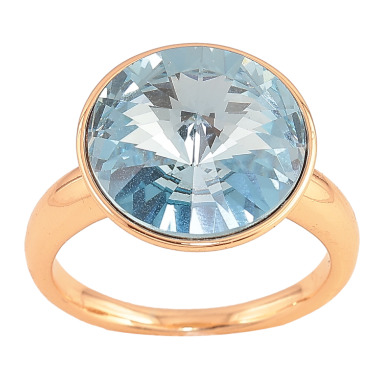 Каблучка Xuping колір Позолота 18K з кр-ми Swarovski "Кристал Aquamarine" ø 15мм фото №7
