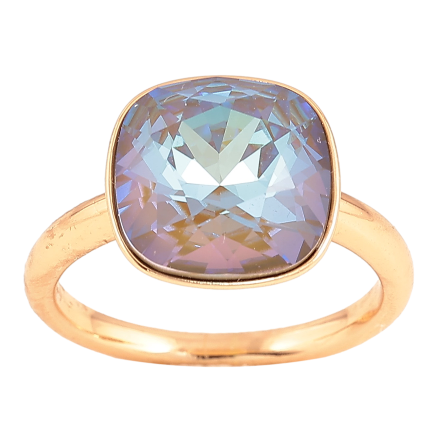 Кольцо Xuping цвет Позолота 18K с кр-ми Swarovski "Кристалл Ocean Delite" 13х13мм фото №1