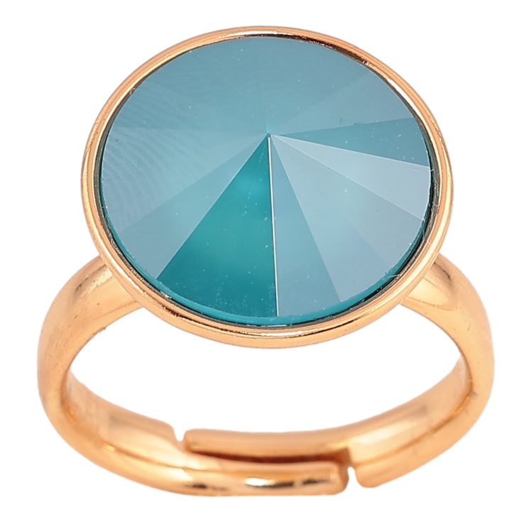 Кольцо Xuping цвет Позолота 18K с кр-ми Swarovski "Кристалл Azure Blue" ø 16мм фото №14