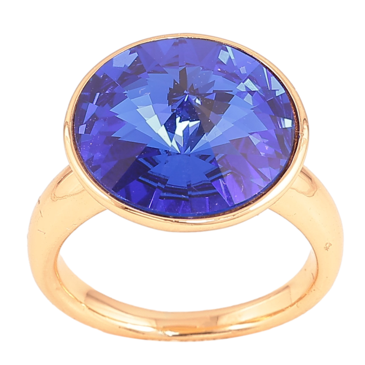 Кольцо Xuping цвет Позолота 18K с кр-ми Swarovski "Кристалл Capri Blue" ø 15мм фото №24