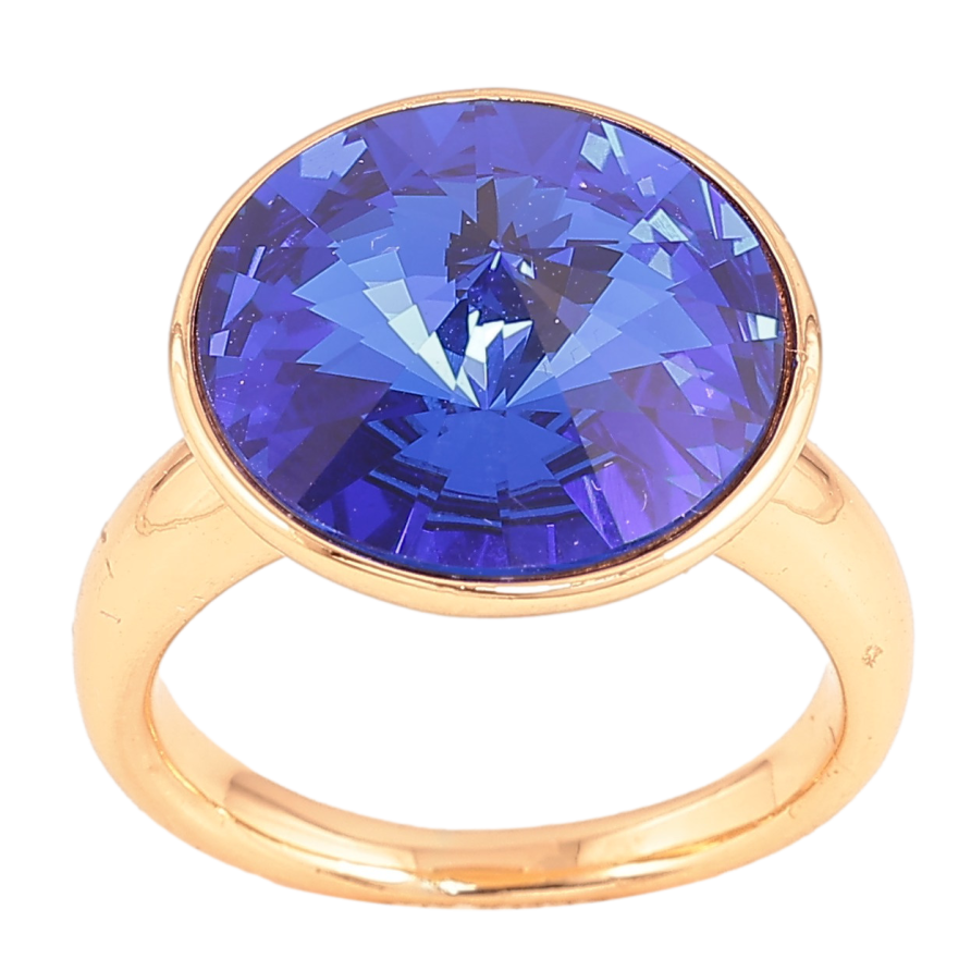 Кольцо Xuping цвет Позолота 18K с кр-ми Swarovski "Кристалл Capri Blue" ø 15мм фото №1