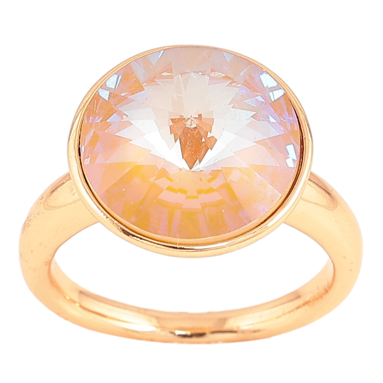 Каблучка Xuping колір Позолота 18K з кр-ми Swarovski "Кристал Cappuccino Delite" ø 15мм фото №1