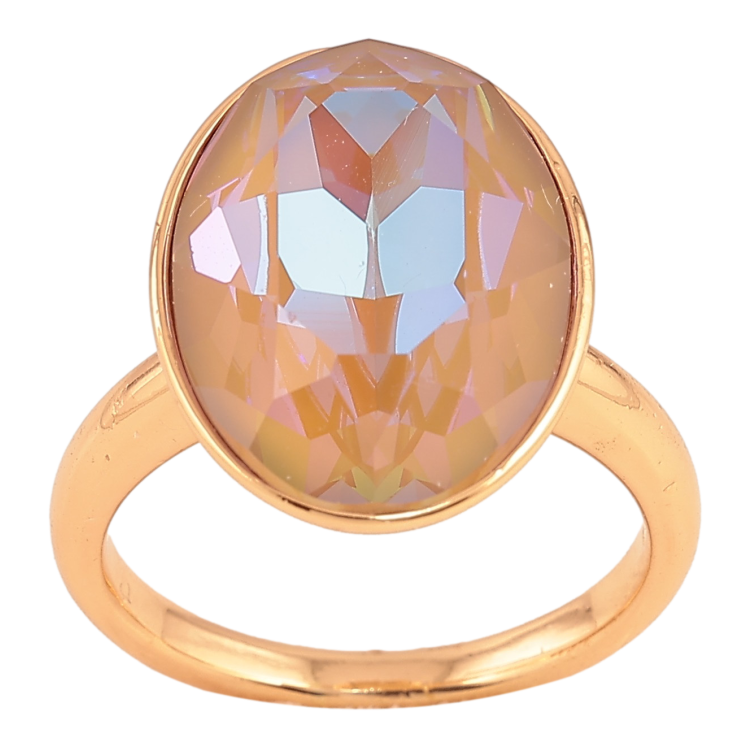 Каблучка Xuping колір Позолота 18K з кр-ми Swarovski "Кристал Cappuccino Delite" 19х15мм фото №23