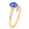 Кольцо Xuping цвет Позолота 18K с кр-ми Swarovski "Кристалл Capri Blue" фото №4